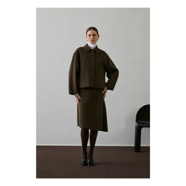 Manteau Gyoda Laine | Brun kaki
