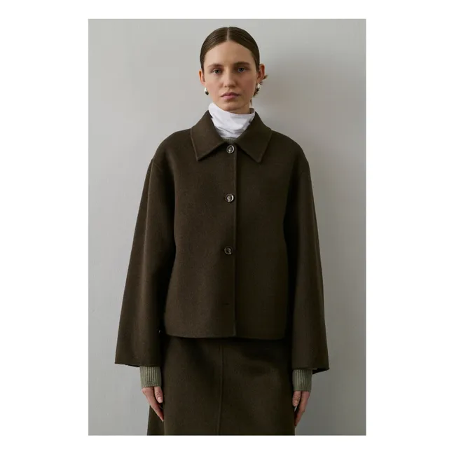 Manteau Gyoda Laine | Brun kaki