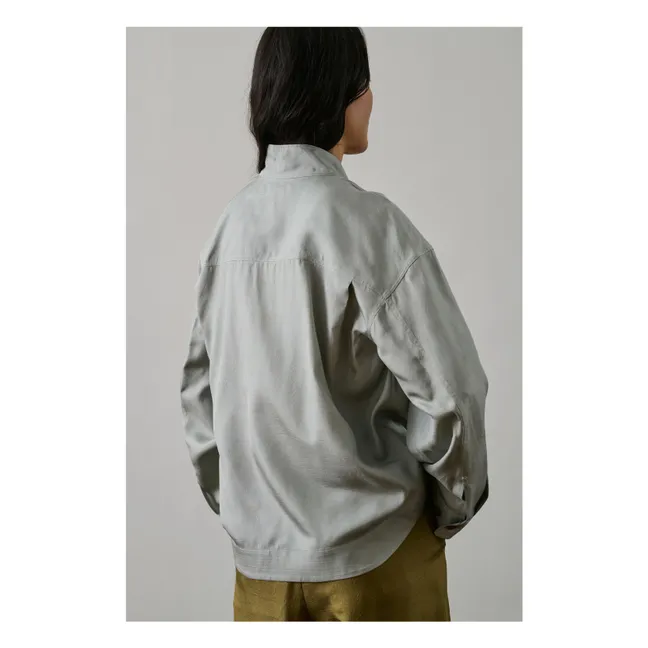 Blouse Felicite Soie | Bleu Glacier