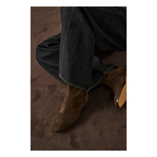Boots West Croûte de Cuir | Marron