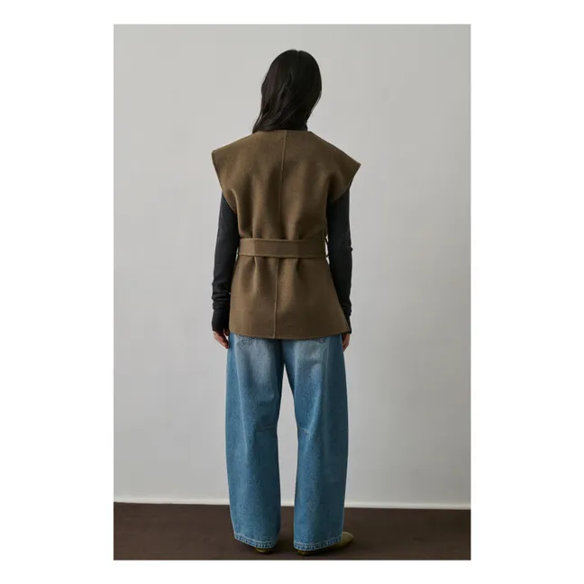 Veste Sans Manches Evasion Laine | Beige foncé
