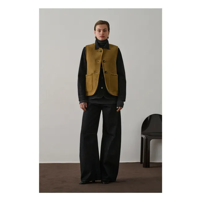 Veste Sans Manches Duomo Cuir | Kaki