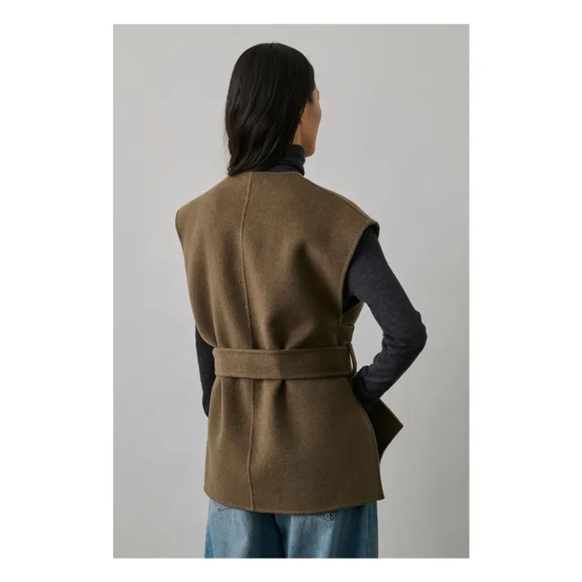 Veste Sans Manches Evasion Laine | Beige foncé
