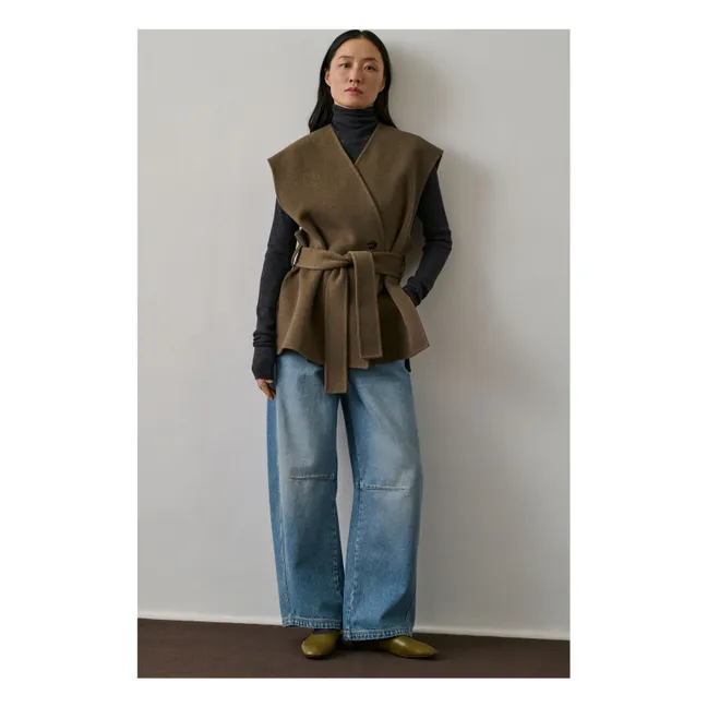 Veste Sans Manches Evasion Laine | Beige foncé