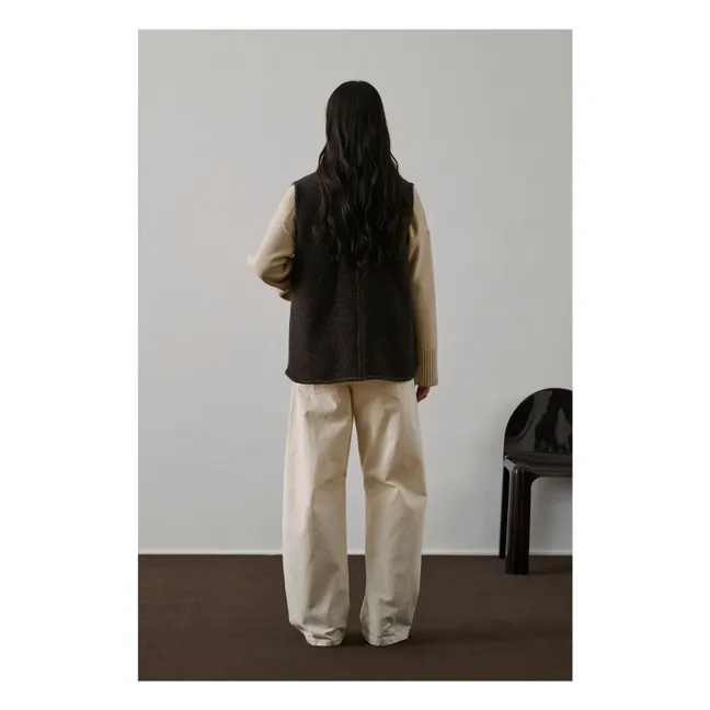 Chicago Virgin Wool Sleeveless Jacket | Brown