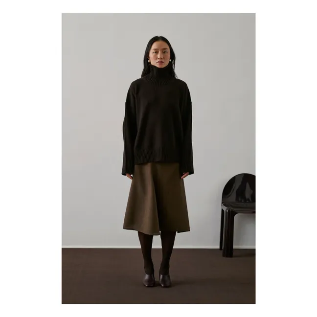 Pull William Laine Mérinos | Chocolat