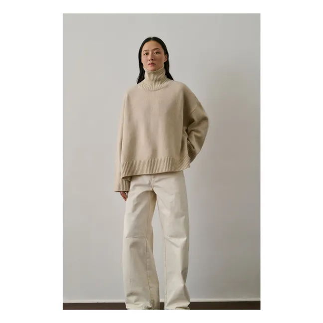 Pull William Laine Mérinos | Ecru chiné