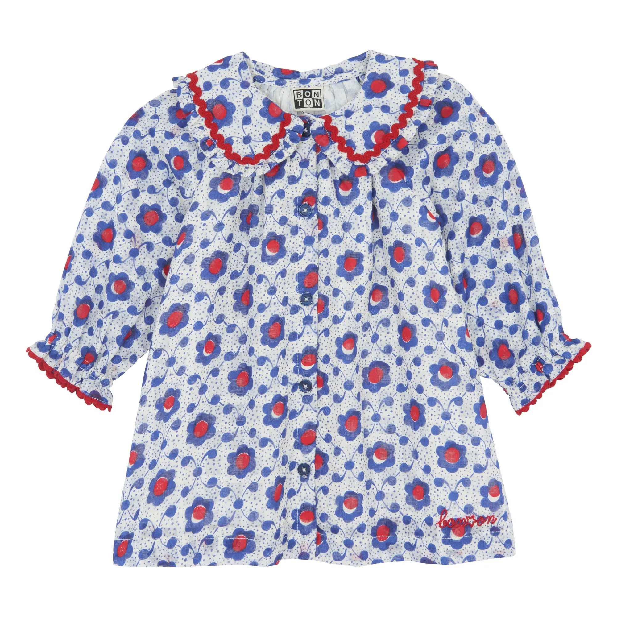 Bonton Blue Heidi Flower Dress