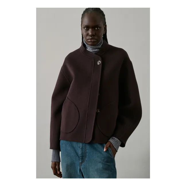 Manteau Windsor Laine | Aubergine