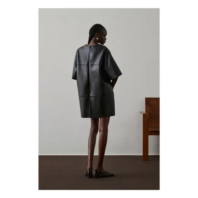 Vestido de piel Gisele | Negro