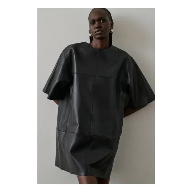Vestido de piel Gisele | Negro