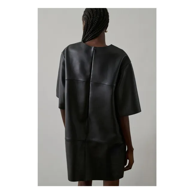Vestido de piel Gisele | Negro