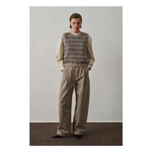 Pull Sans Manches Fiesta Laine Mérinos | Marron