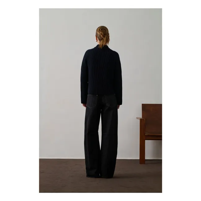 Flaubert Merino Wool Cardigan | Navy blue