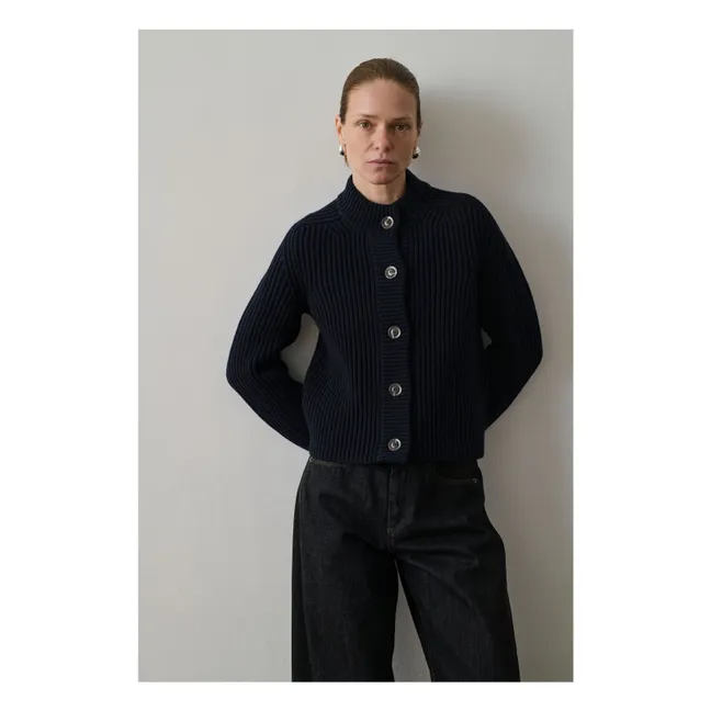 Cardigan Flaubert Laine Mérinos | Bleu marine