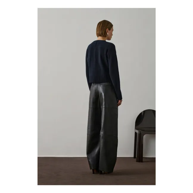 Cardigan Virginia Laine Mérinos | Bleu marine