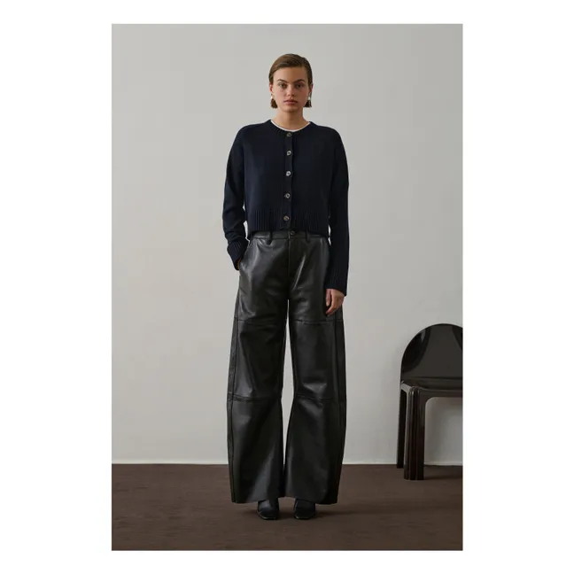 Cardigan Virginia Laine Mérinos | Bleu marine