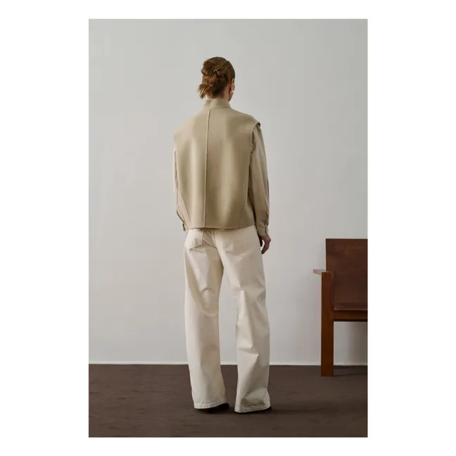 Veste Sans Manches Adeline Laine | Craie