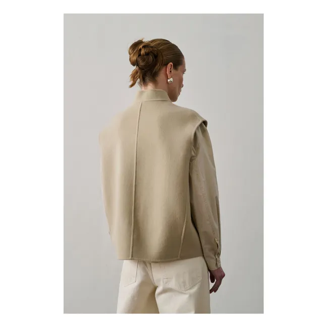 Veste Sans Manches Adeline Laine | Craie