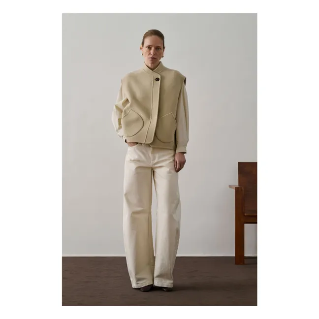 Veste Sans Manches Adeline Laine | Craie