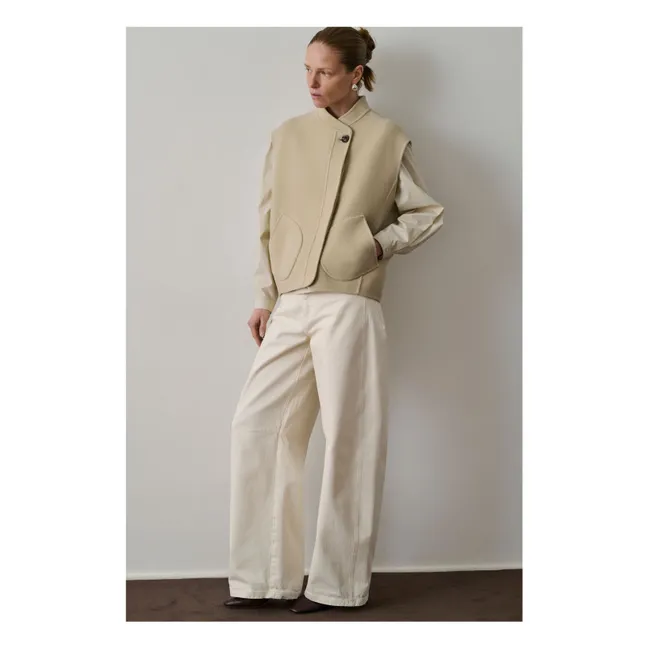 Veste Sans Manches Adeline Laine | Craie