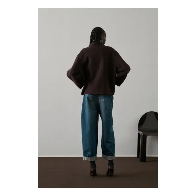 Manteau Windsor Laine | Aubergine