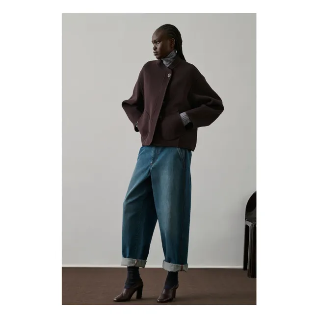 Manteau Windsor Laine | Aubergine