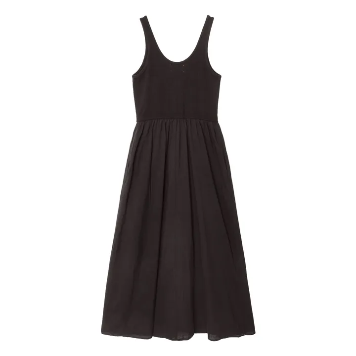 Vestido de popelina de algodón Fenix | Negro- Imagen del producto n°2