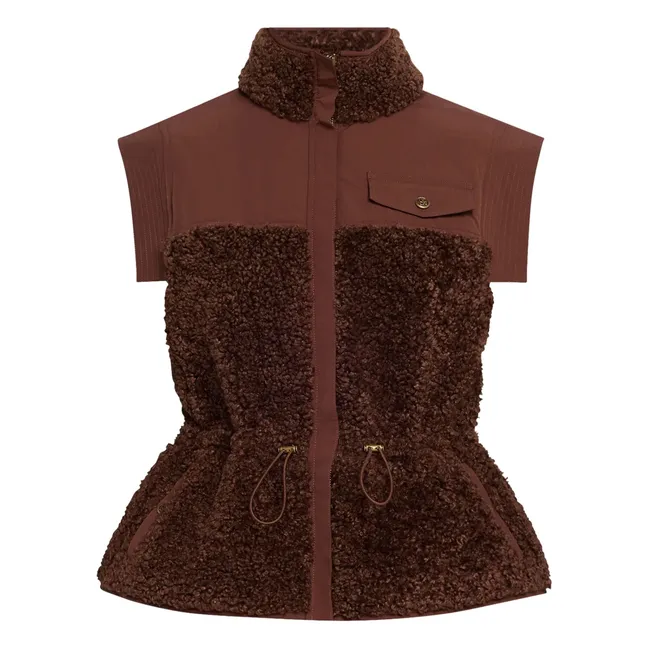 Tariet Teddy Sleeveless Jacket | Burgundy