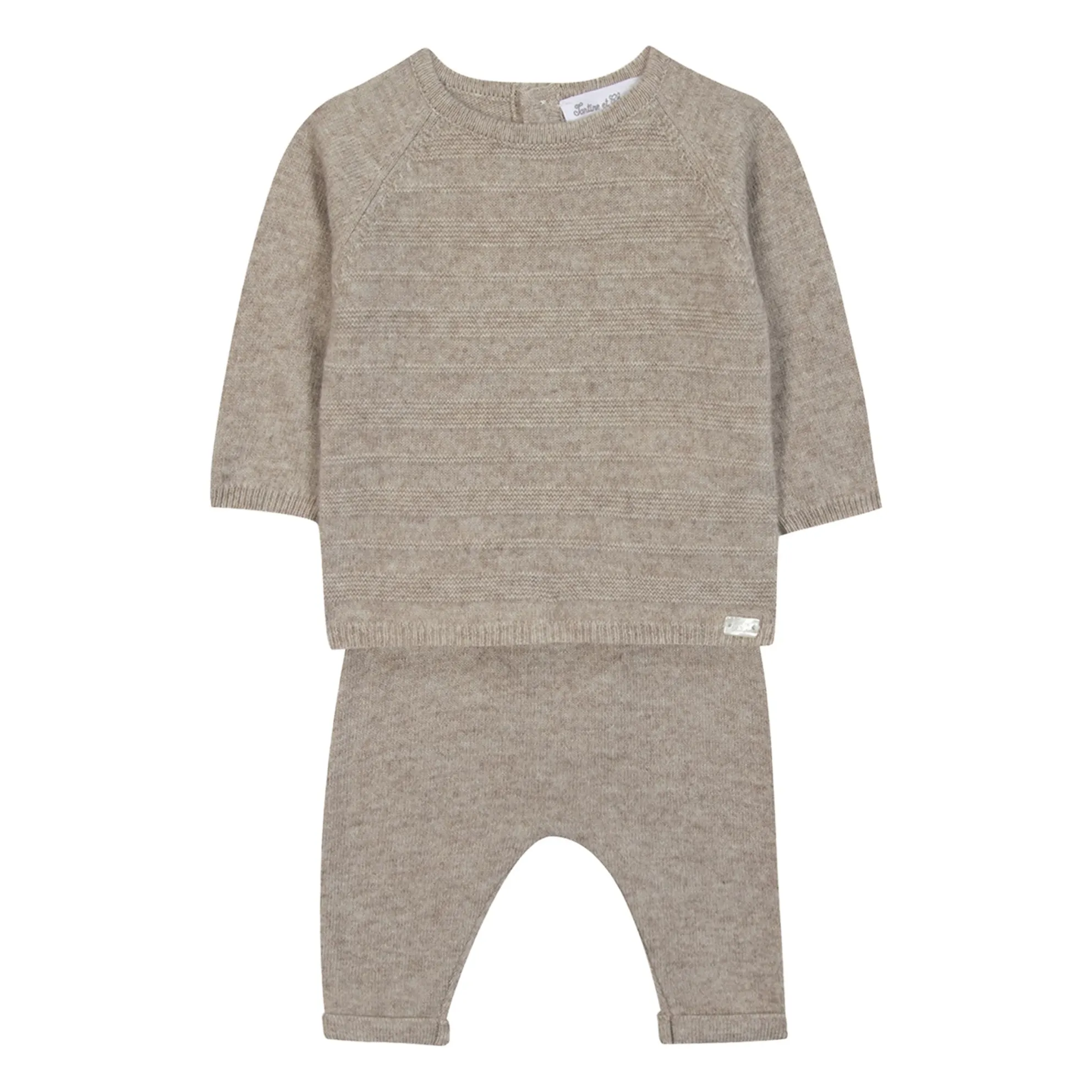Tartine Et Chocolat Men's Oatmeal Wool Sweater And Legging Set
