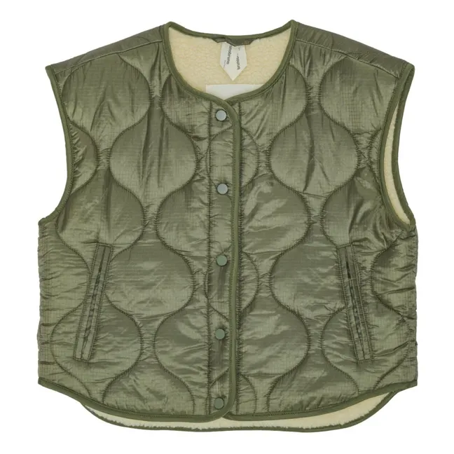 Veste Sans Manches Réversible Molly Fibres Recyclées | Vert kaki
