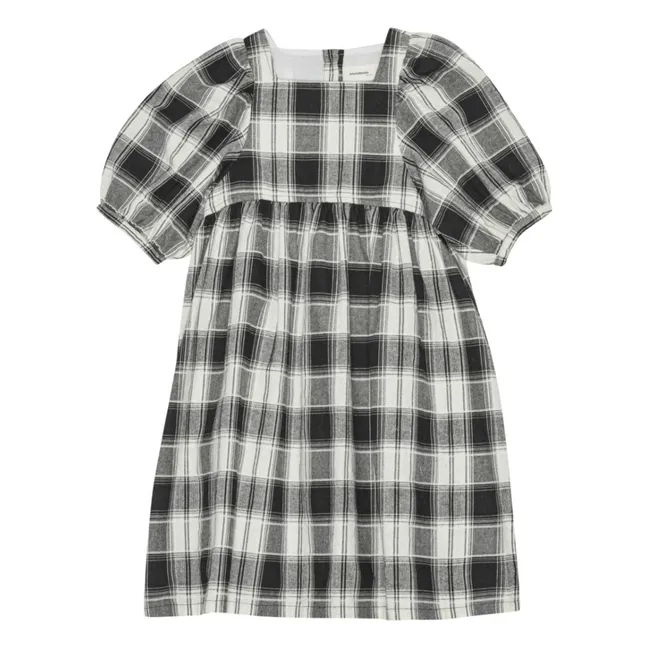 Robe Alva Carreaux Coton Bio | Noir
