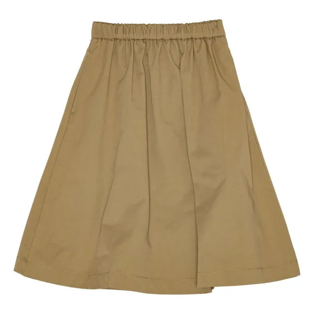 Jupe Mi Longue Gertrud Coton Bio | Marron