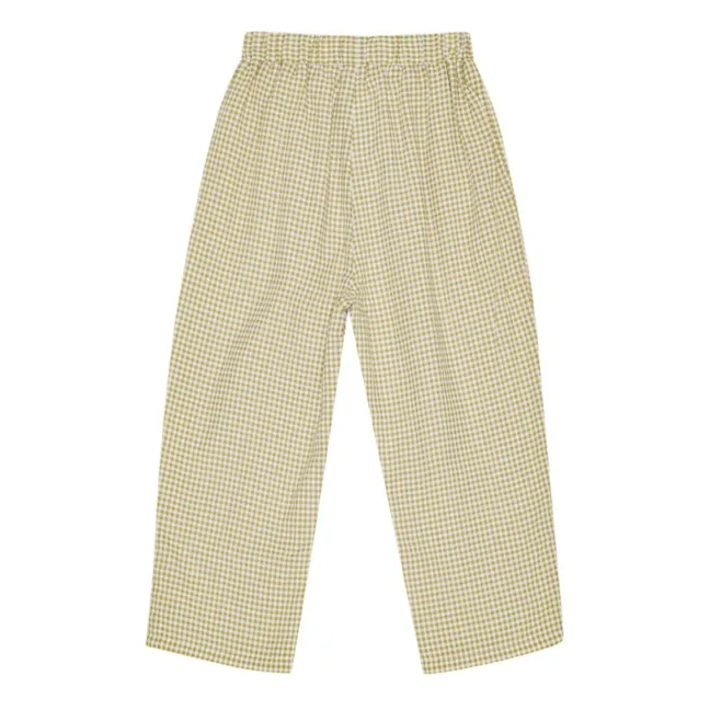 Pantalones Dora de algodón orgánico a cuadros | Beige