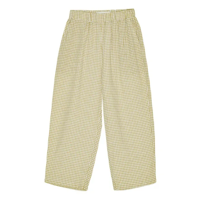 Pantalones Dora de algodón orgánico a cuadros | Beige