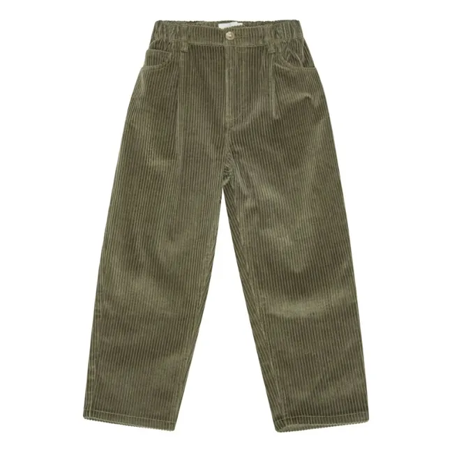 Pantalon Velours Côtelé Dorethy Coton Bio | Vert kaki