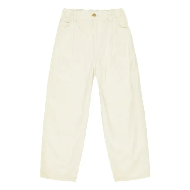 Pantalon Velours Côtelé Dorethy Coton Bio | Ecru