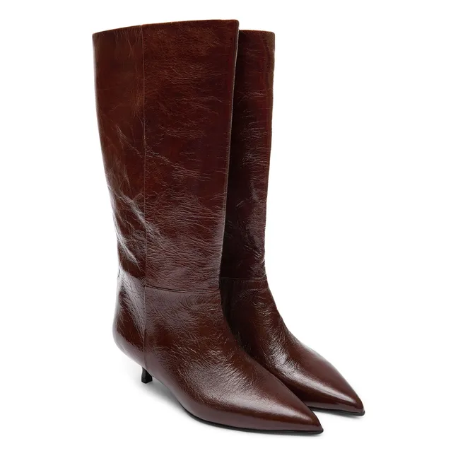 Botas de charol Sydney | Chocolate