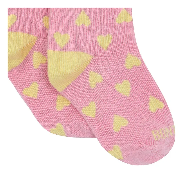 Set of 2 Pairs of Heart Socks | Pink