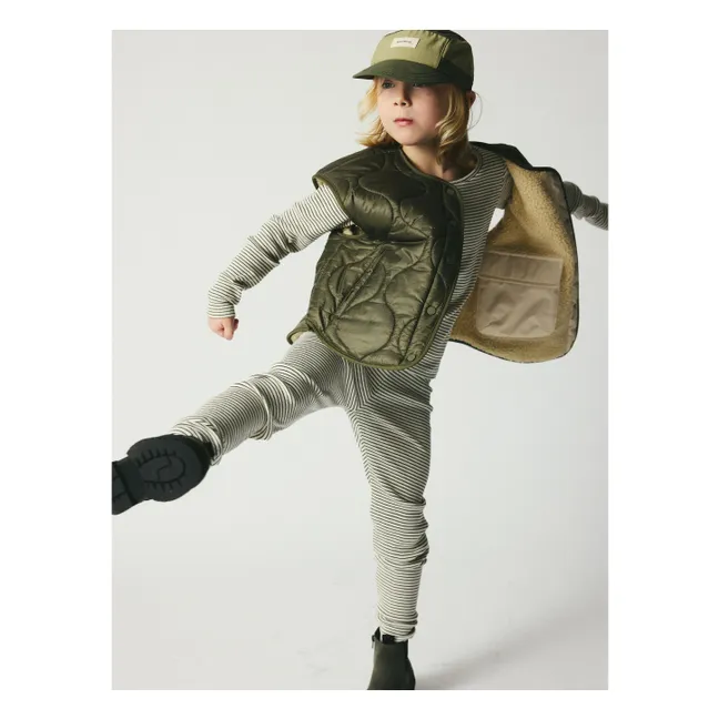 Veste Sans Manches Réversible Molly Fibres Recyclées | Vert kaki