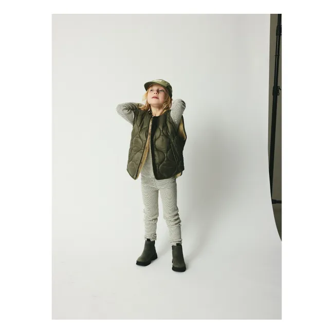 Veste Sans Manches Réversible Molly Fibres Recyclées | Vert kaki