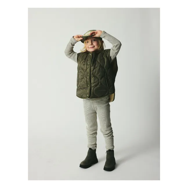 Veste Sans Manches Réversible Molly Fibres Recyclées | Vert kaki