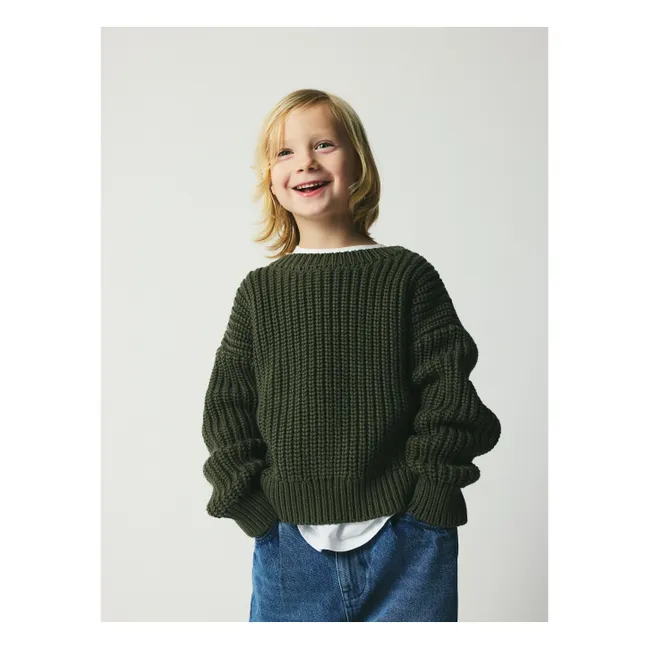 Sienna organic cotton sweater | Khaki