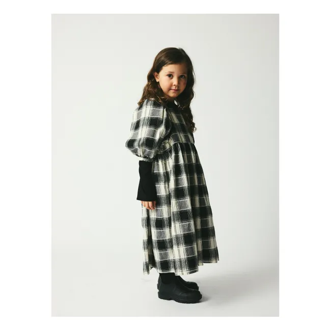 Robe Alva Carreaux Coton Bio | Noir