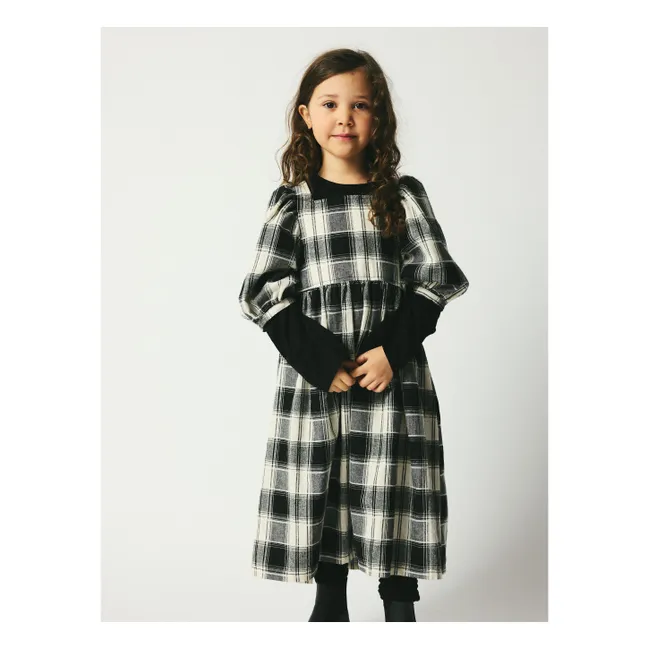 Robe Alva Carreaux Coton Bio | Noir
