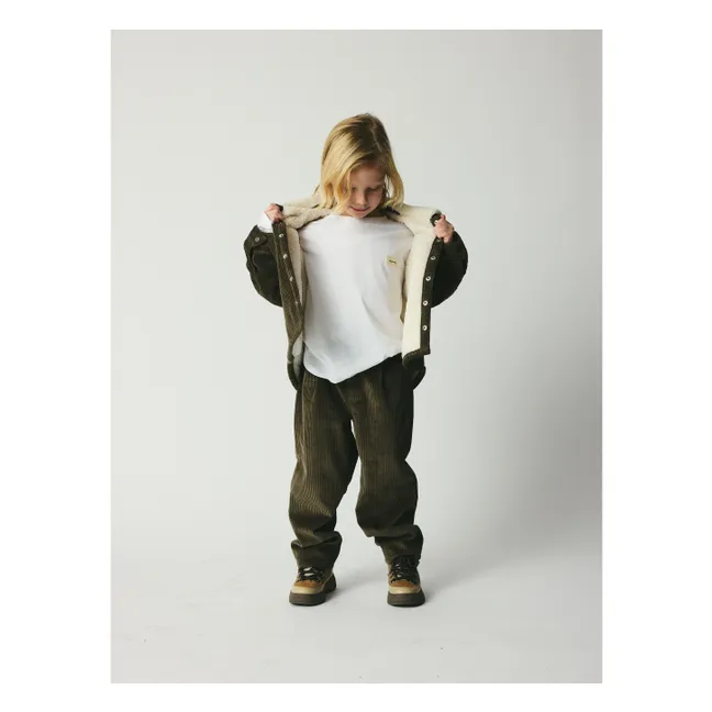 Pantalon Velours Côtelé Dorethy Coton Bio | Vert kaki