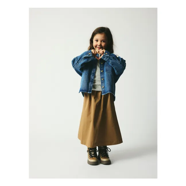 Jupe Mi Longue Gertrud Coton Bio | Marron