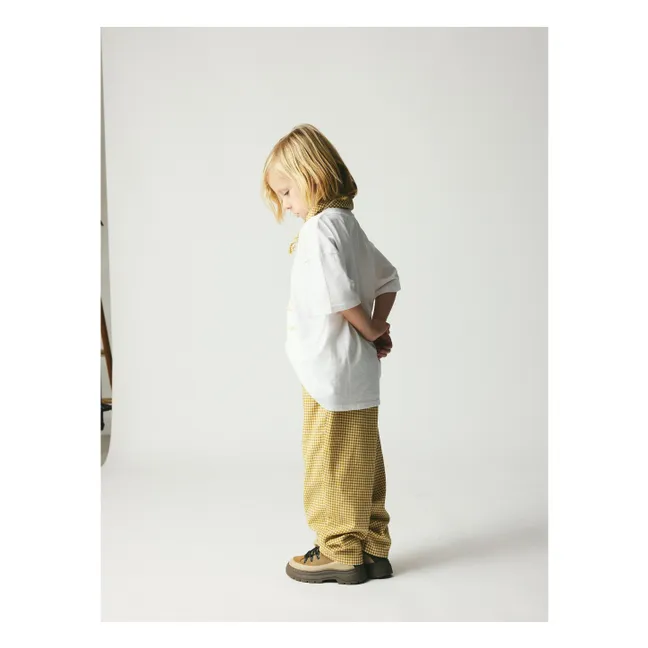 Pantalones Dora de algodón orgánico a cuadros | Beige