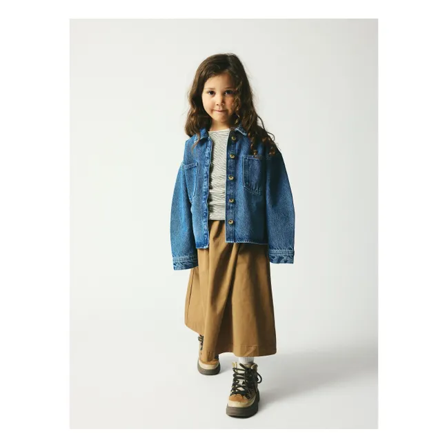 Jupe Mi Longue Gertrud Coton Bio | Marron