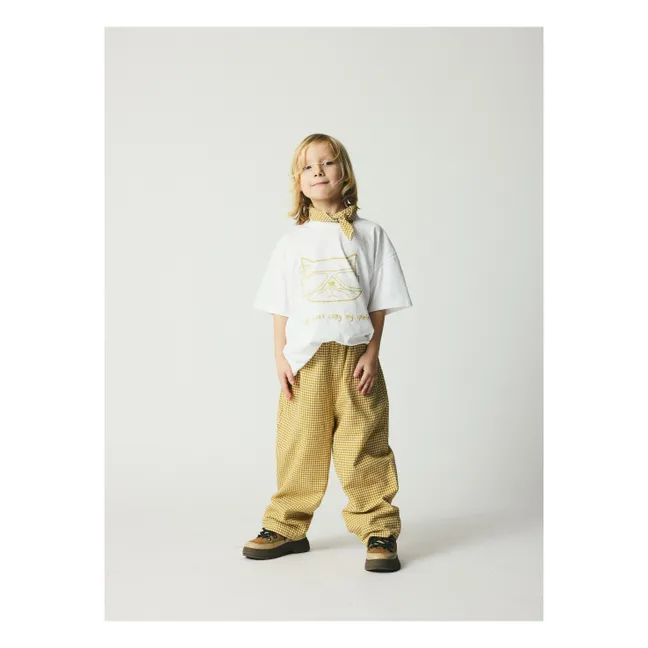 Pantalon Dora Carreaux Coton Bio | Beige